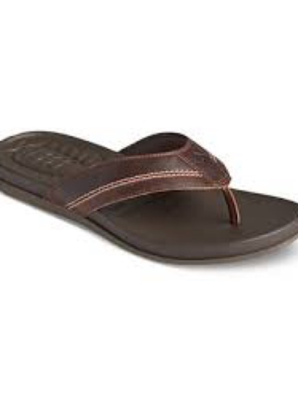 Sperry Men's sandals plushwave sz 13 Brown Leather-Style Flip Flop Sandals